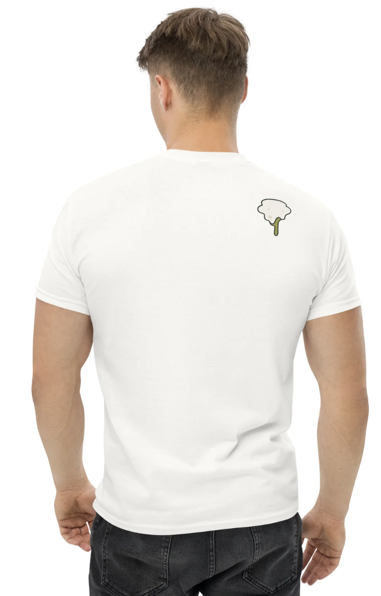 T-shirt blanc Crotte de Pigeon vu de dos